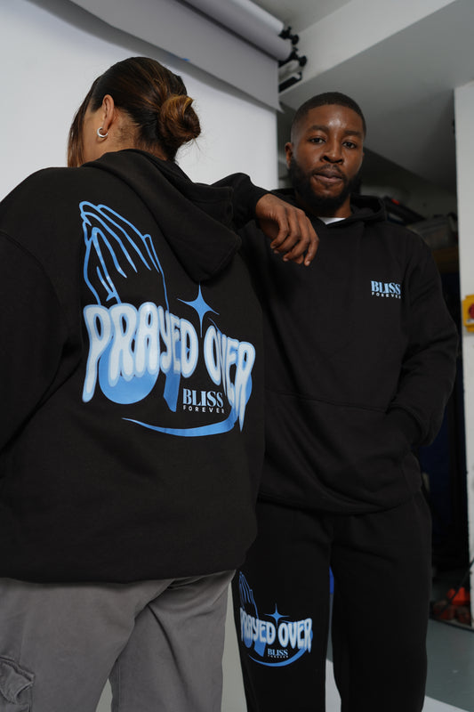 PRAYED OVER (Black & Blue Hoodie)