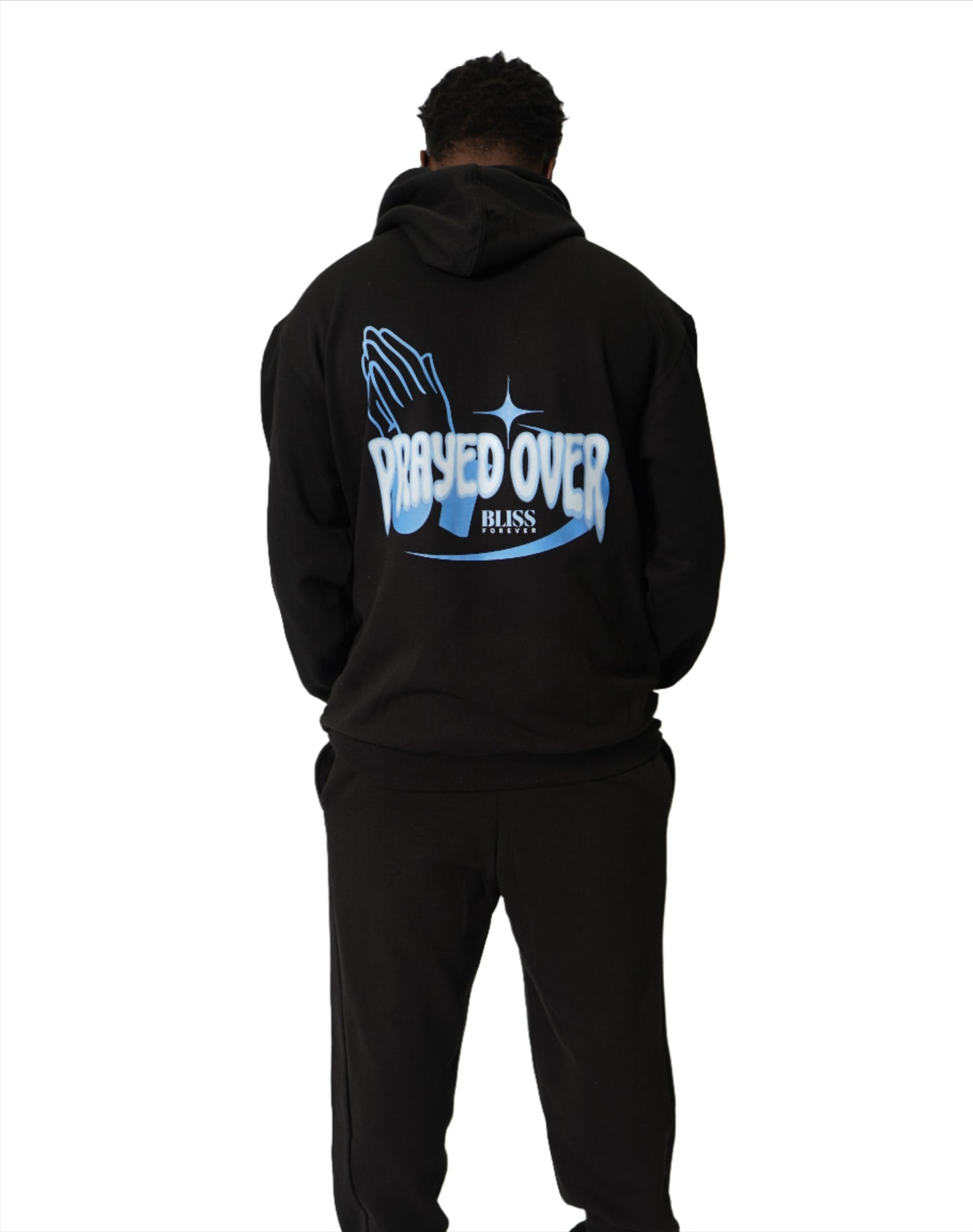 PRAYED OVER (Black & Blue Hoodie)